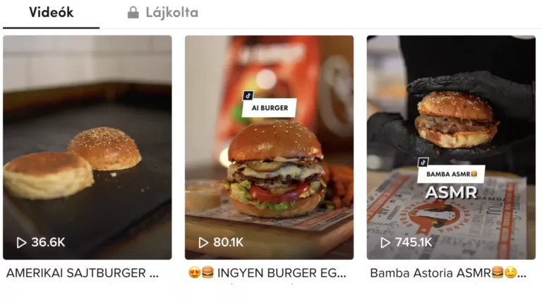 AI Burger kampány Tiktok videó